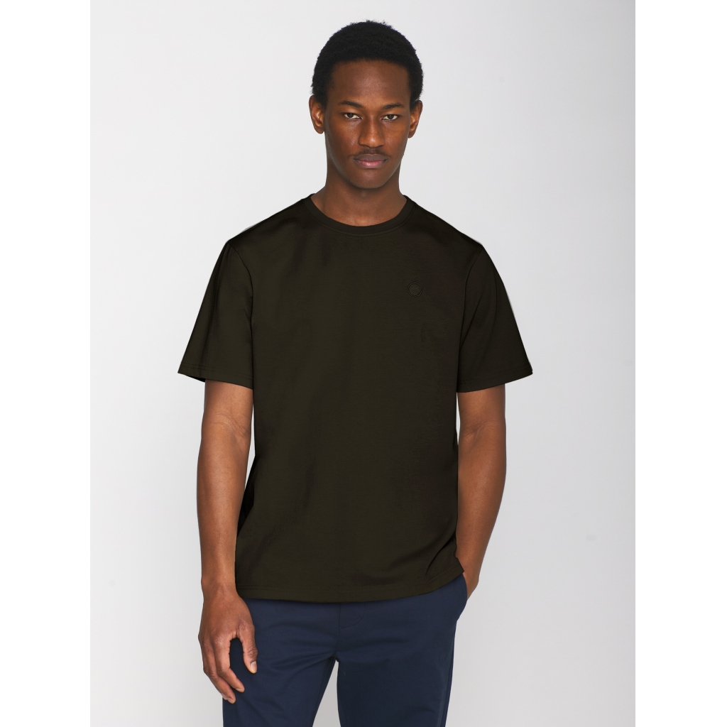 Knowledge Cotton Apparel | T-shirt Loke - Green Melange