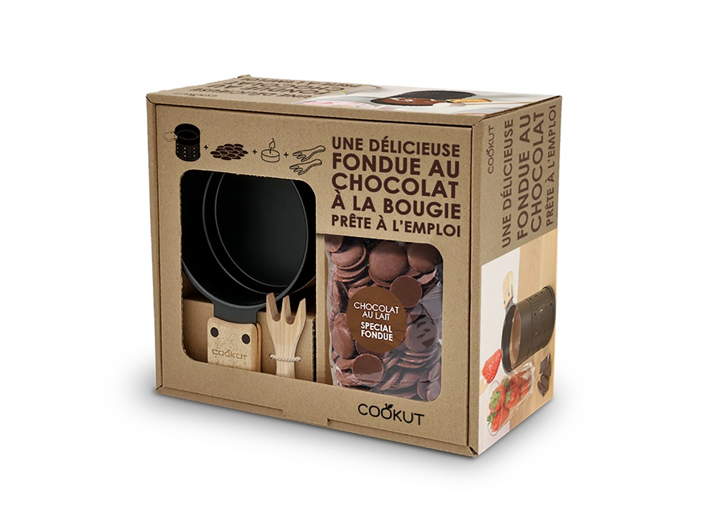 Cookut | Coffret Fondue chocolat et chocolat au lait