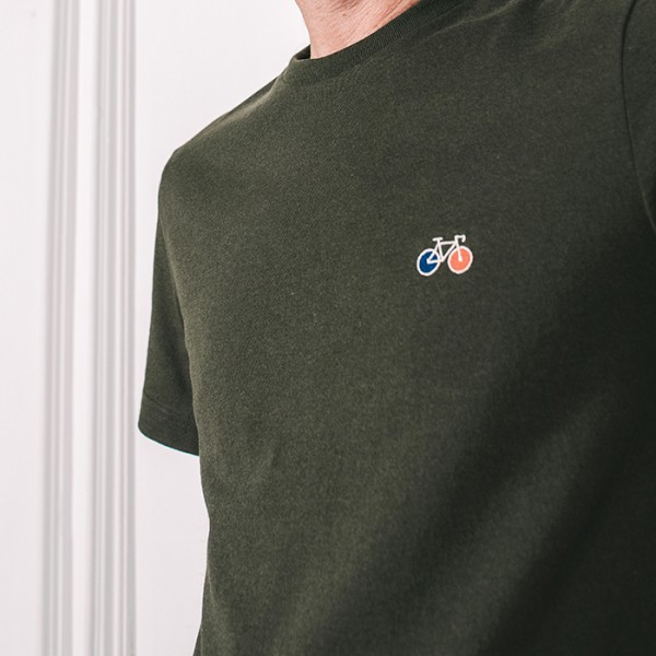 La Gentle Factory | T-shirt Baptiste broderie Vélo - Kaki