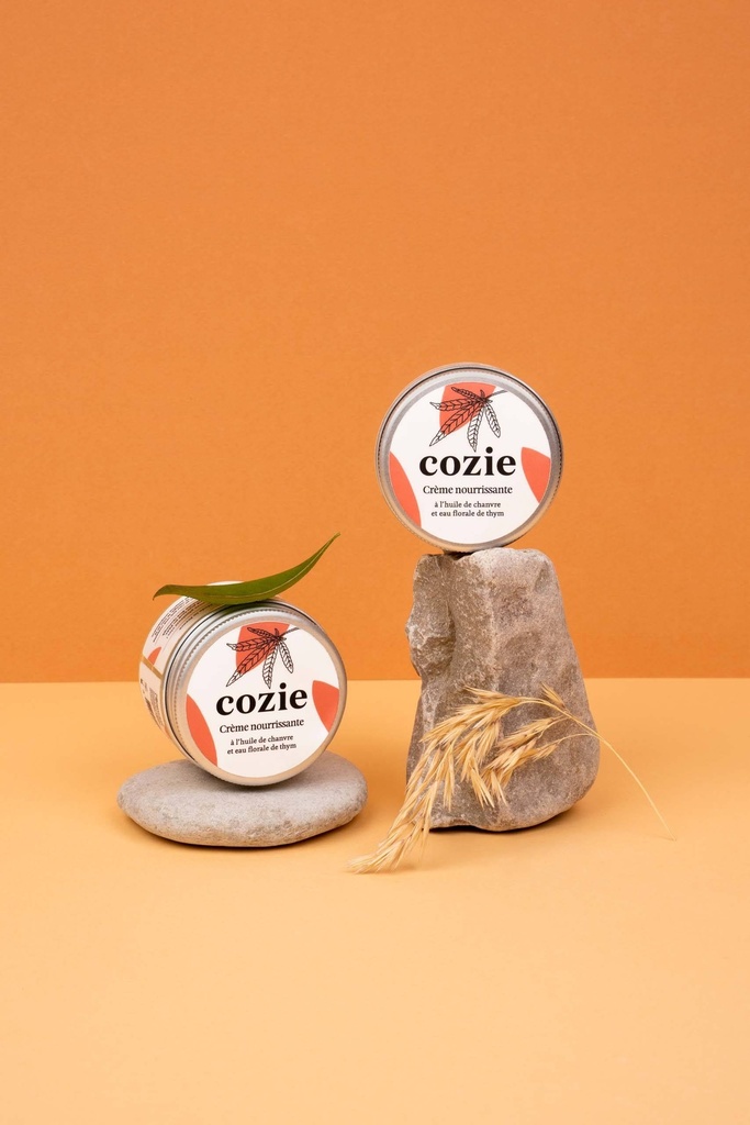 Cozie | Crème nourrissante visage - à l'huile de chanvre et eau florale de thym