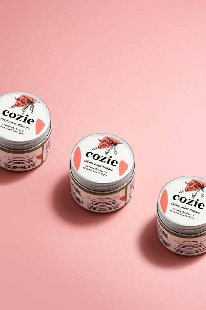 Cozie | Crème nourrissante visage - à l'huile de chanvre et eau florale de thym