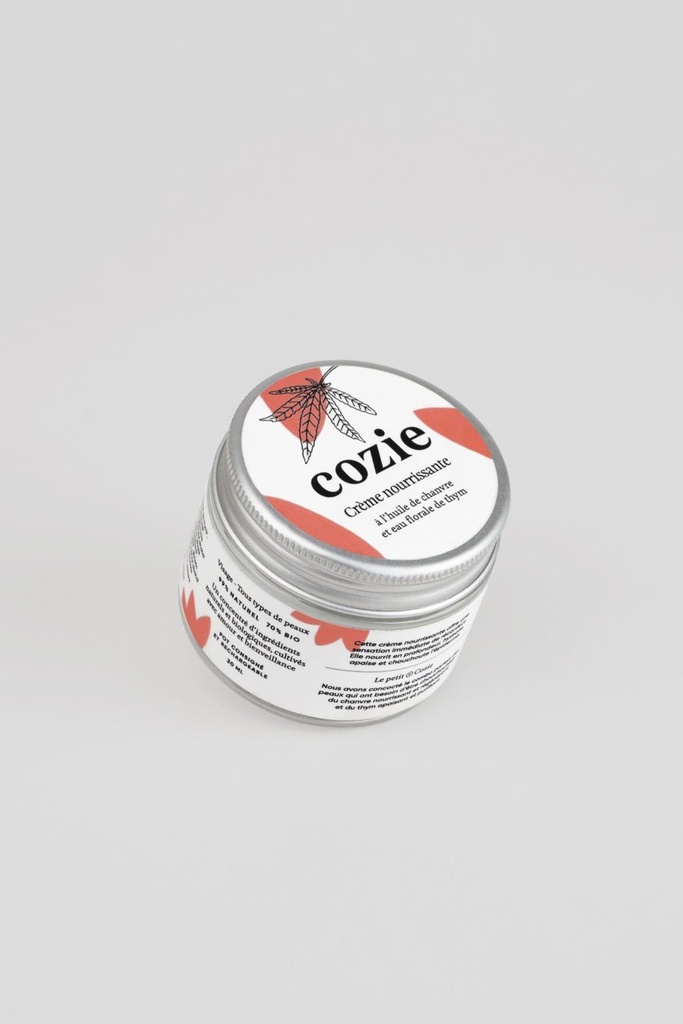 Cozie | Crème nourrissante visage - à l'huile de chanvre et eau florale de thym