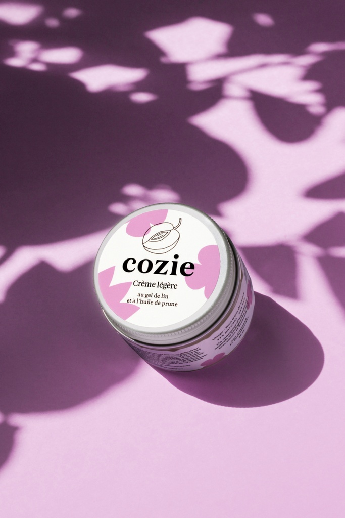 Cozie | Crème légère visage - au gel de lin et huile de prune - certifiée