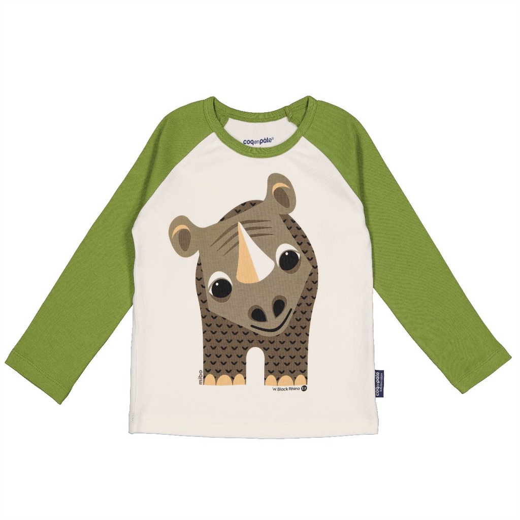 Coq en Pate | T-shirt Raglan Mibo Rhinoceros - Vert