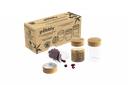 Pebbly | Set de 3 pots en verre 75 ml avec couvercle à vis en bambou
