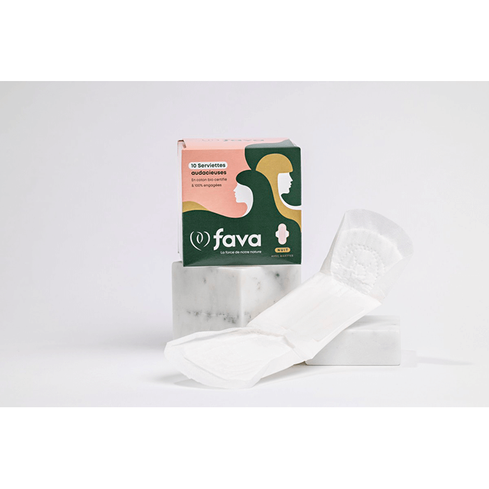 Fava | Serviettes Hygiéniques bio Audacieuses - Nuit