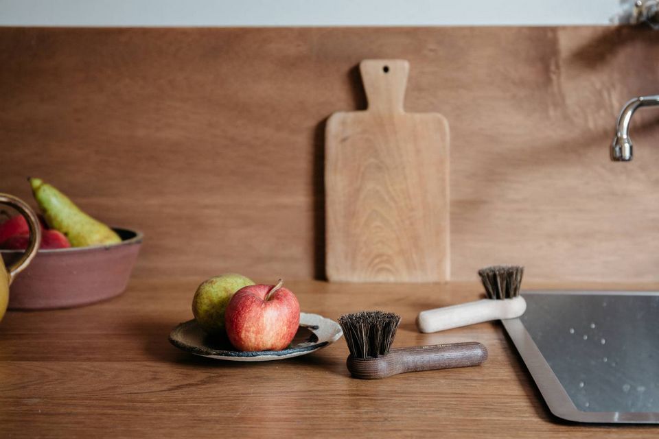 Andrée jardin | Brosse à Champignons et Fruits - Bois de Hêtre