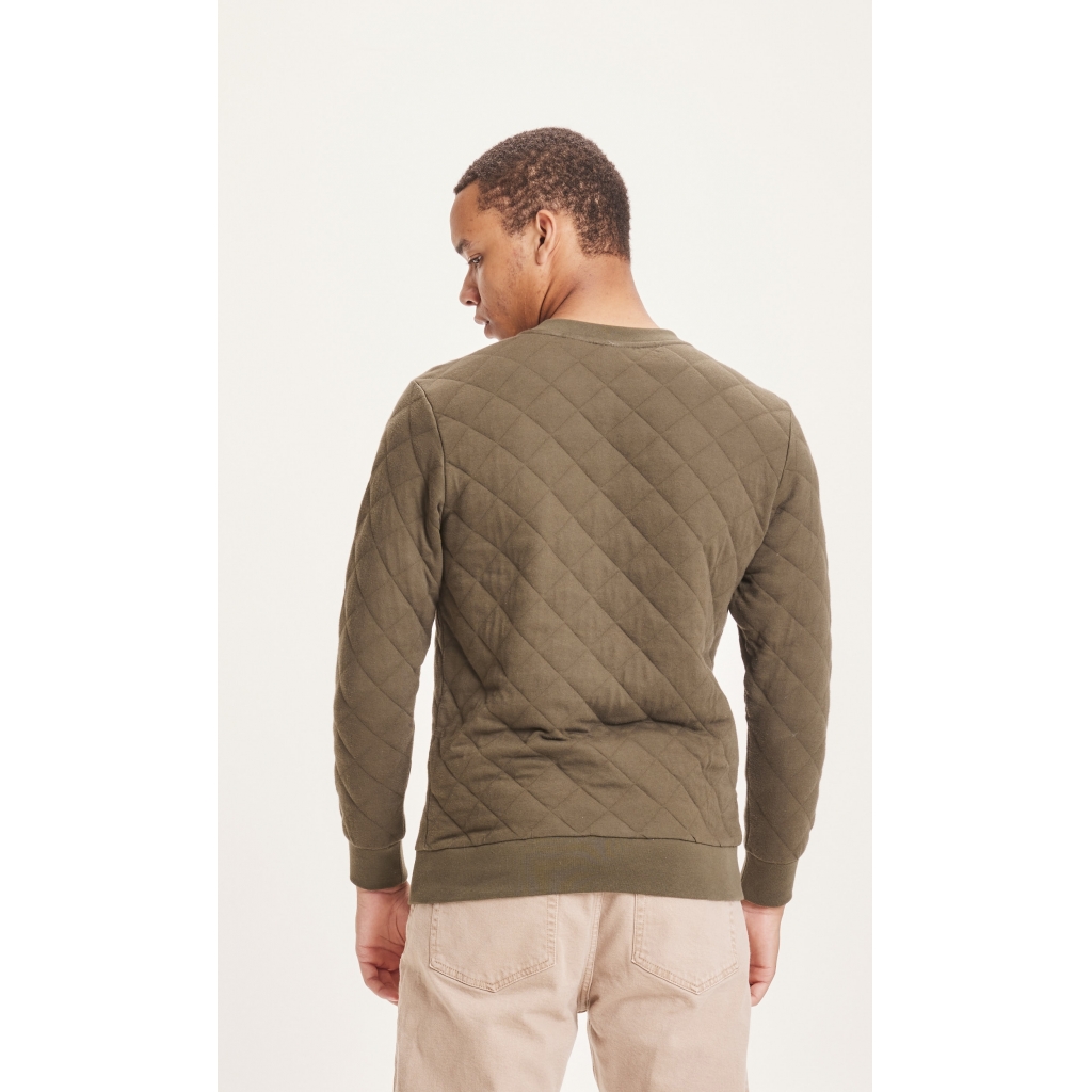 Knowledge Cotton Apparel | Pull ELM Quitted Zip - Forrest Night