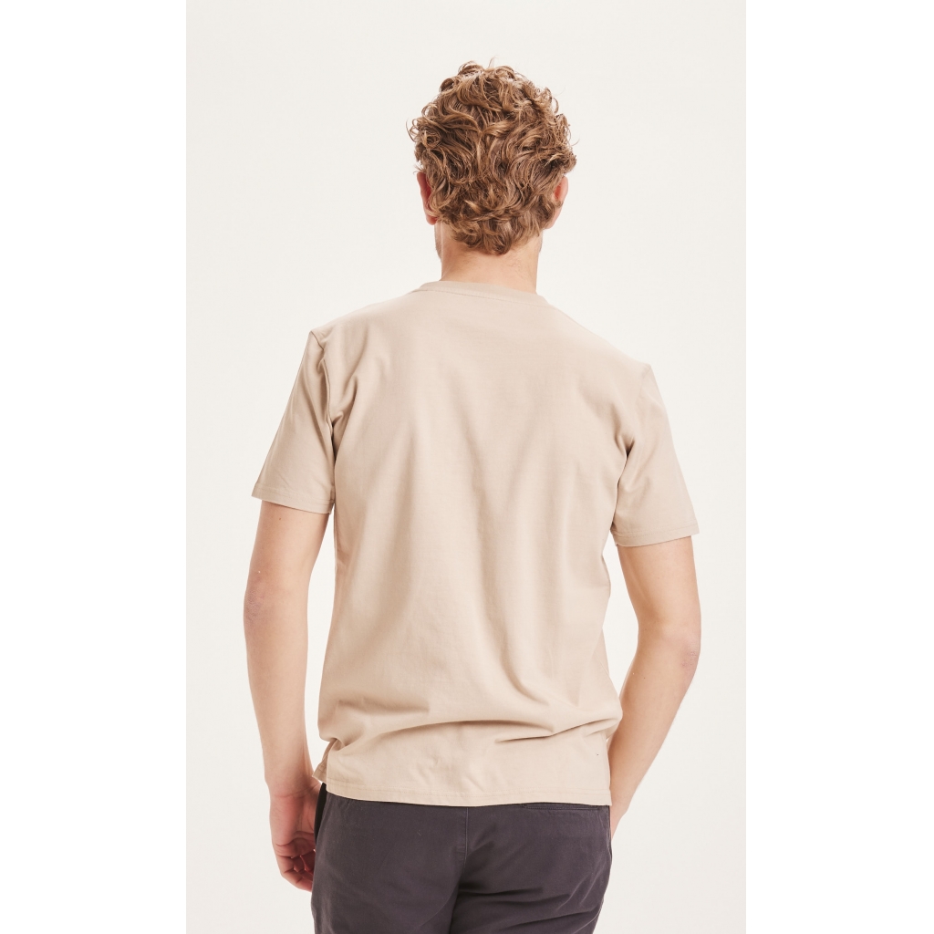 Knowledge Cotton Apparel | T-Shirt Alder Badge Tee - Light feather gray