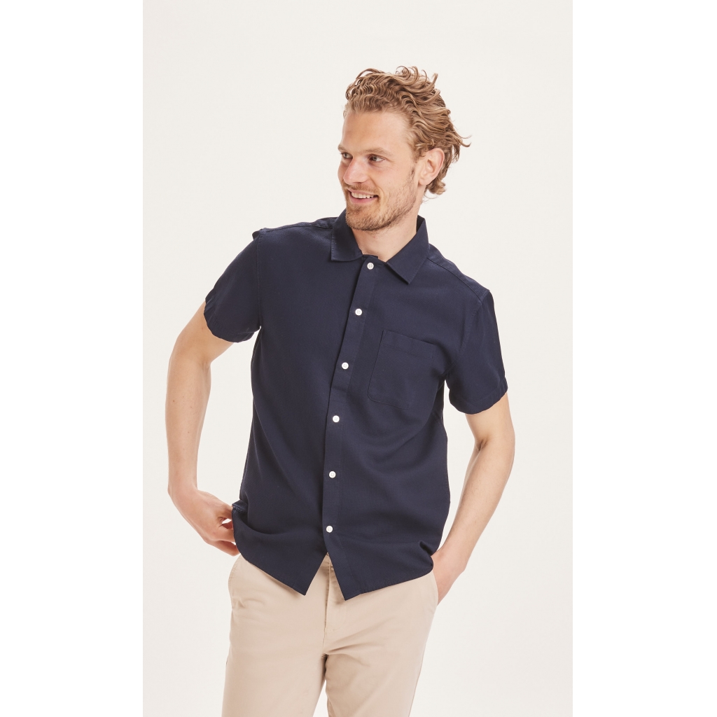 Knowledge Cotton Apparel | Chemise Larch Waffle - Total Eclipse
