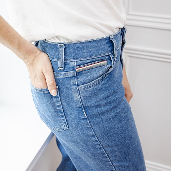La Gentle Factory | Benjamin pull à boutons - Bleu Marine Rayé