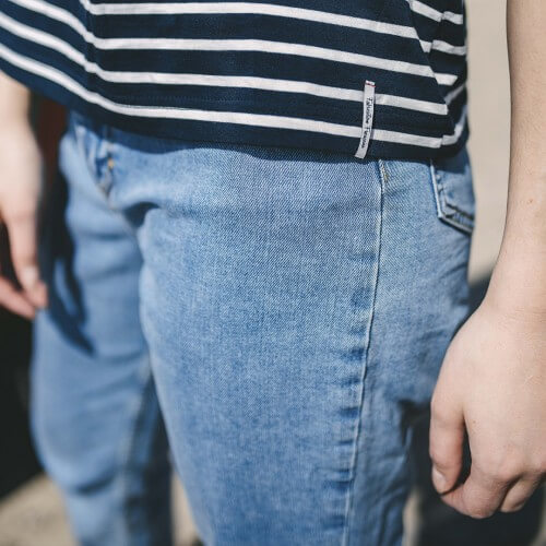 La Gentle Factory | Benjamin pull à boutons - Bleu Marine Rayé