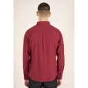 Knowledge Cotton Apparel | Melangé flannel custom fit shirt - Rhubarb