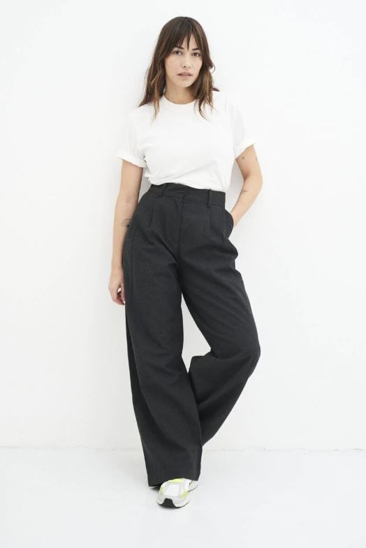 Kuyichi | Patty Pallazzo Pants - Anthracite Melange