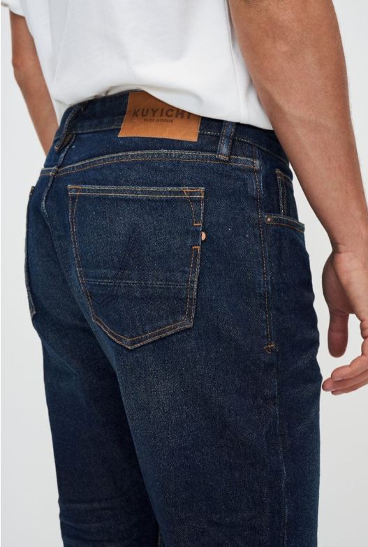 KUYICHI | Jean Jim - Tapered Broken - Blue Orange Selvedge