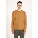 Knowledge Cotton Apparel | T-shirt Badge Long Sleeve - Brown Sugar