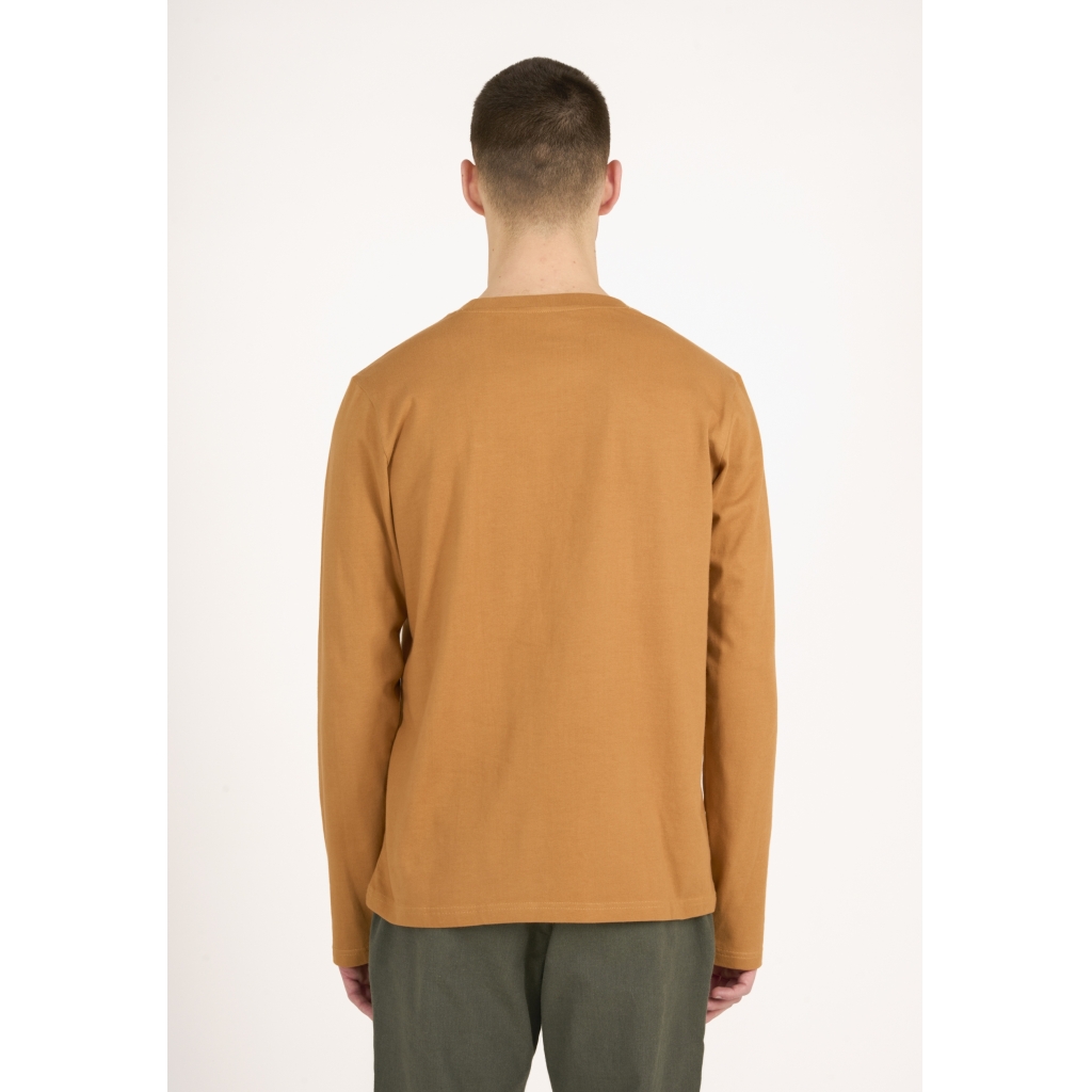 Knowledge Cotton Apparel | T-shirt Badge Long Sleeve - Brown Sugar