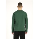 Knowledge Cotton Apparel | T-shirt Badge Long Sleeve - Trekking Green