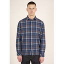 Knowledge Cotton Apparel | Big checked flannel relaxed fit shirt - Estate Blue