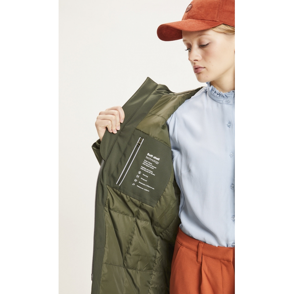 Knowledge Cotton Apparel | Soft shell Parka CLIMATE SHELL - Burned Olive