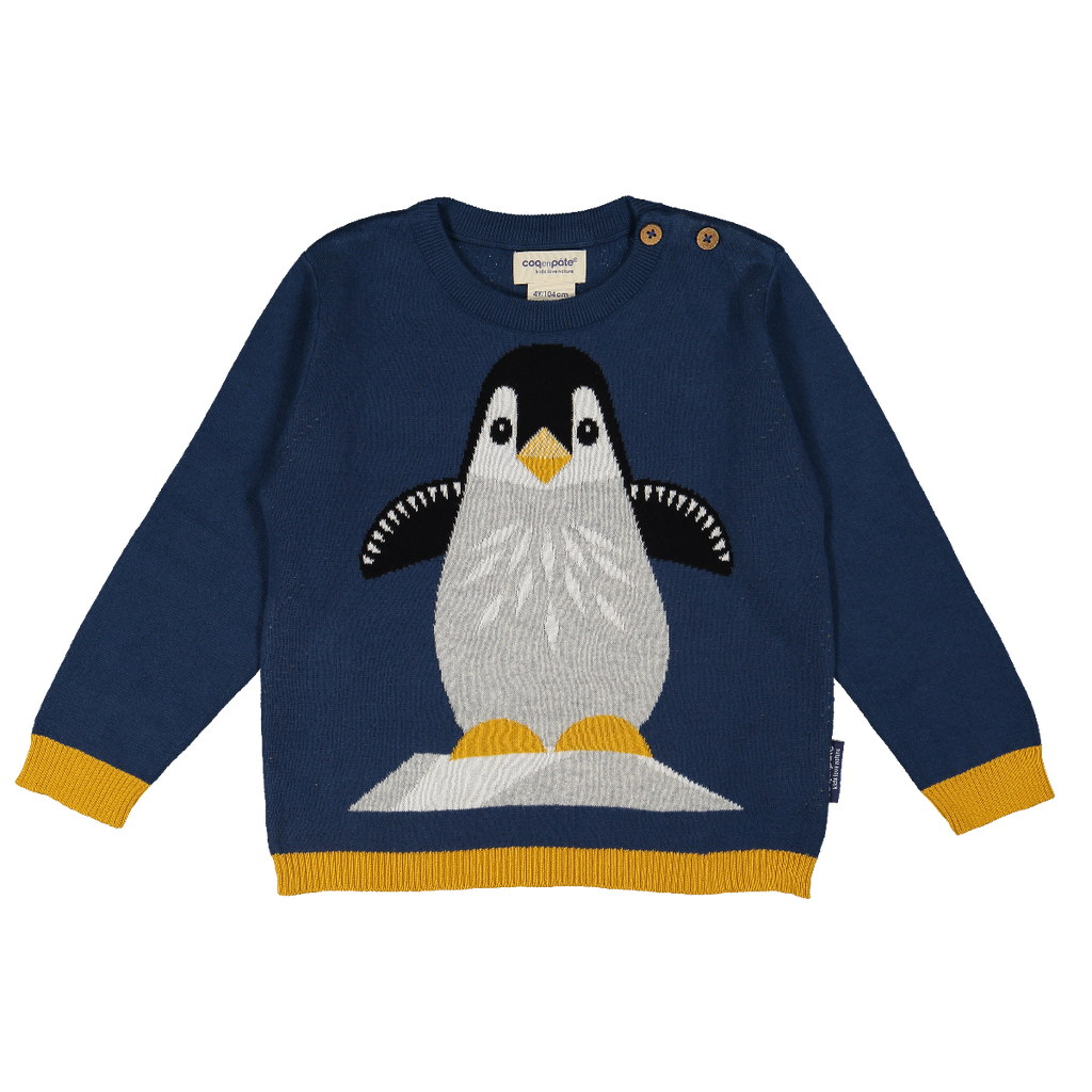 Coq en Pate |Pull MIBO PINGOUIN  - Bleu
