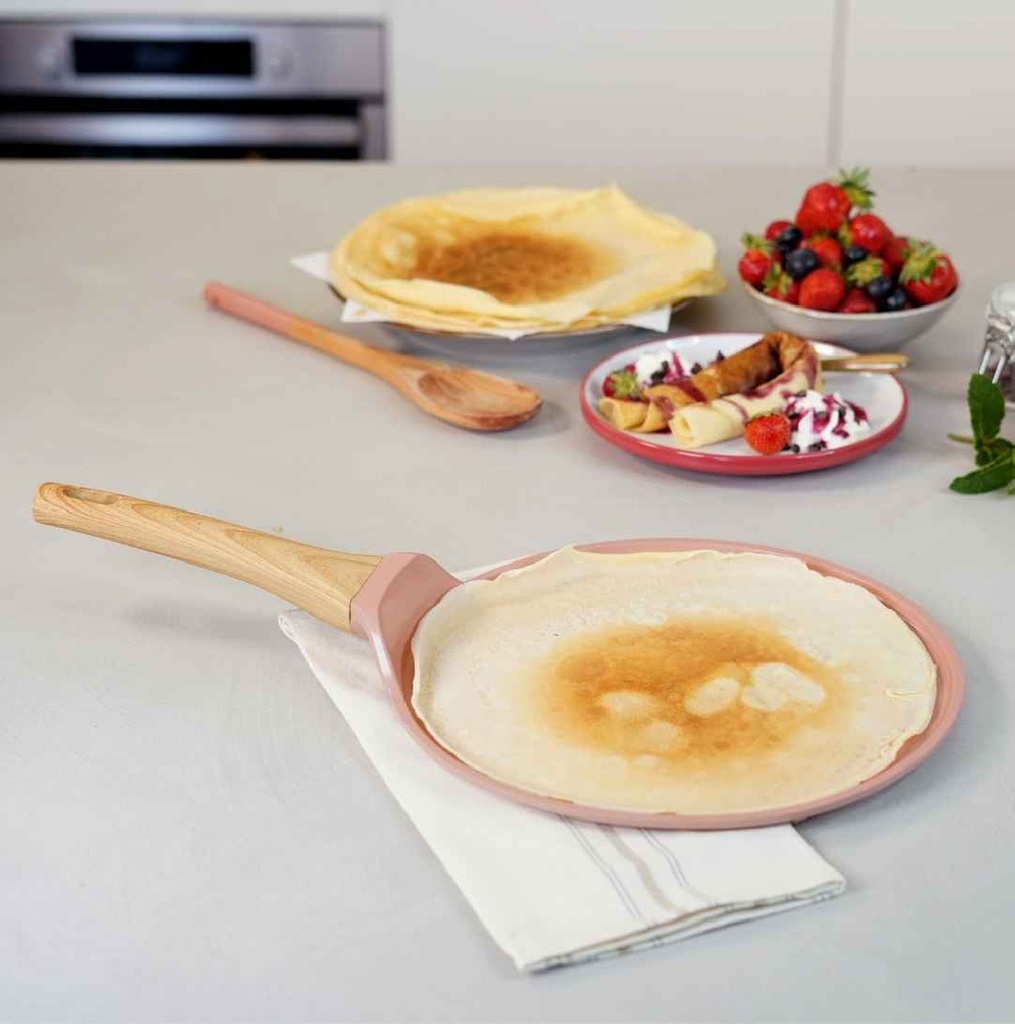 Cookut | Crêpière / poêle plancha 28 cm avec râteau en bois - Polaire