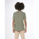 Knowledge Cotton Apparel | T-shirt Narrow Striped Slob - Swamp