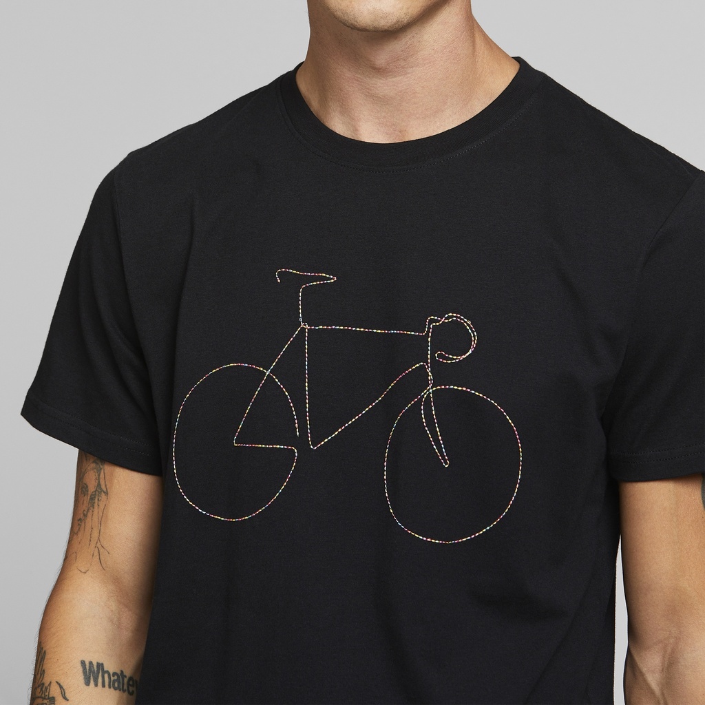 Dedicated | T-shirt Stockholm Rainbow Bicycle - Black 