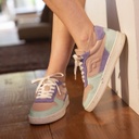 FAGUO | Baskets ALDER LEATHER SUEDE - rose &amp; menthe en cuir