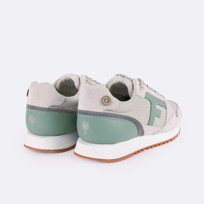 FAGUO | Baskets Femme Elm Syn Woven Suede - Ecru
