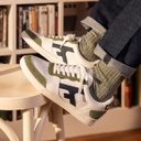 FAGUO | Baskets Homme Hazel Leather Suede - White Khaki
