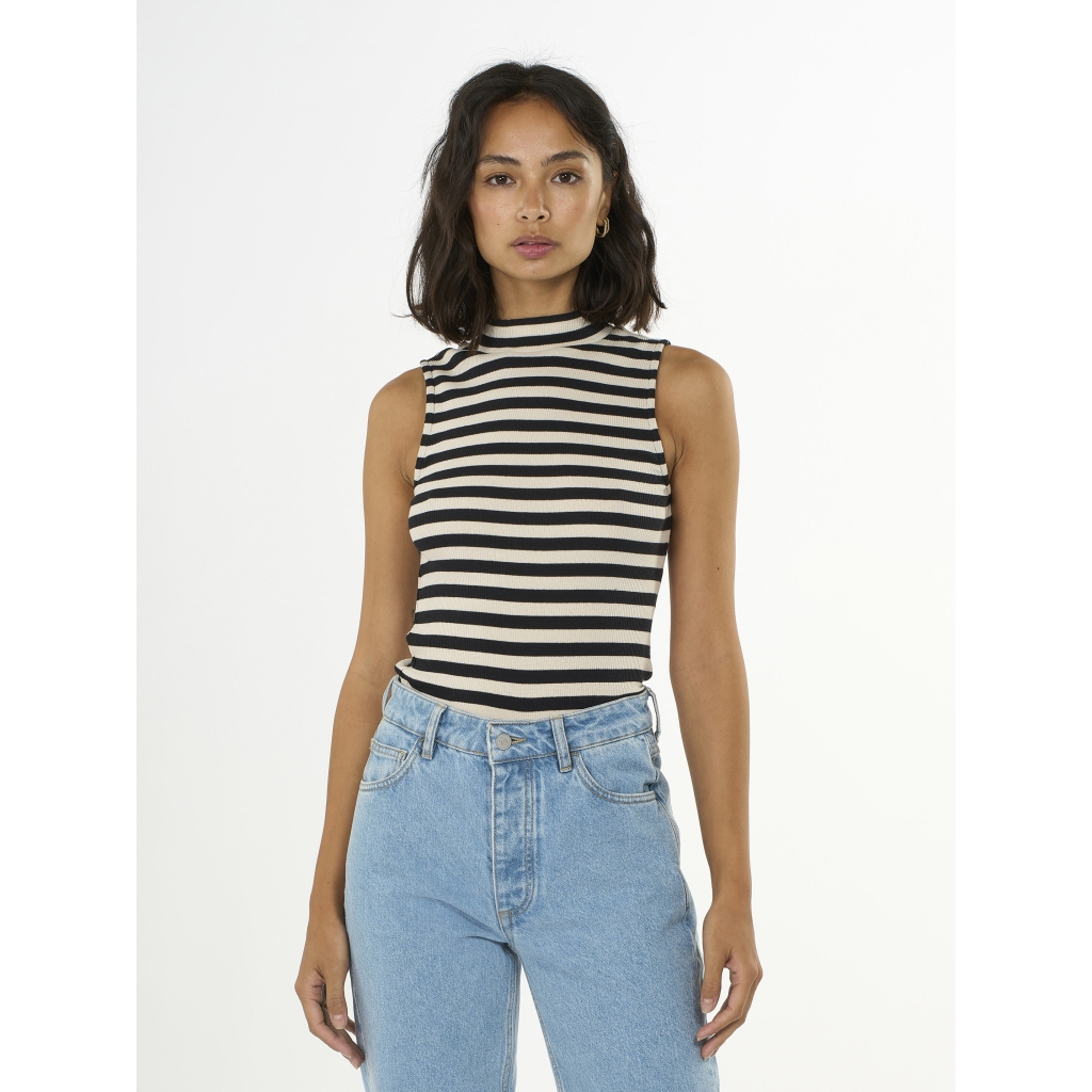 Knowledge Cotton Apparel | Top rayé - black/white 