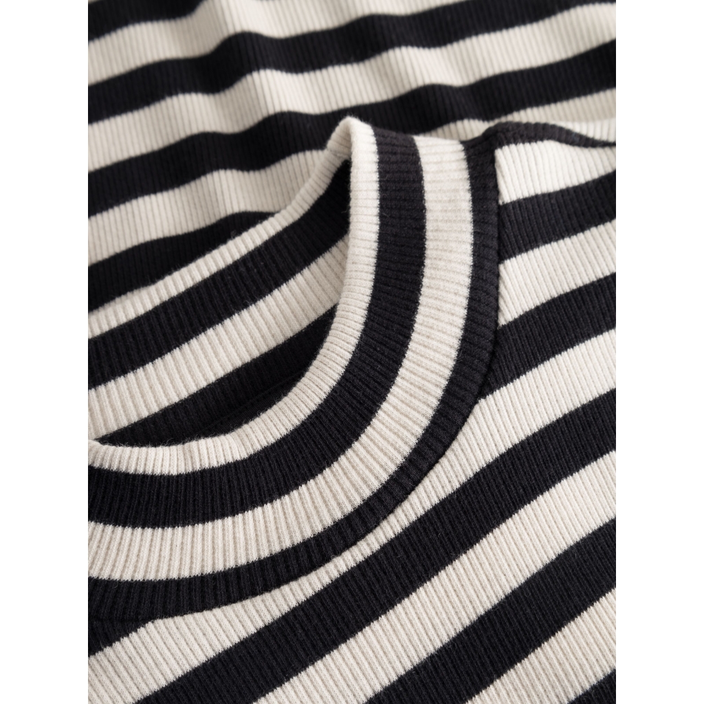 Knowledge Cotton Apparel | Top rayé - black/white 