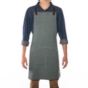 Alaskan Maker | Tablier en Lin N°173  Tour de cou + liens à nouer  - Bleu Marine