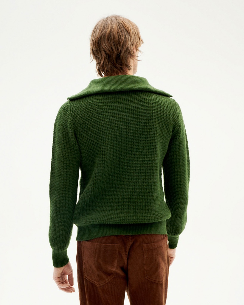 Thinking Mu | Pull Tricoté Helio - Dark Green