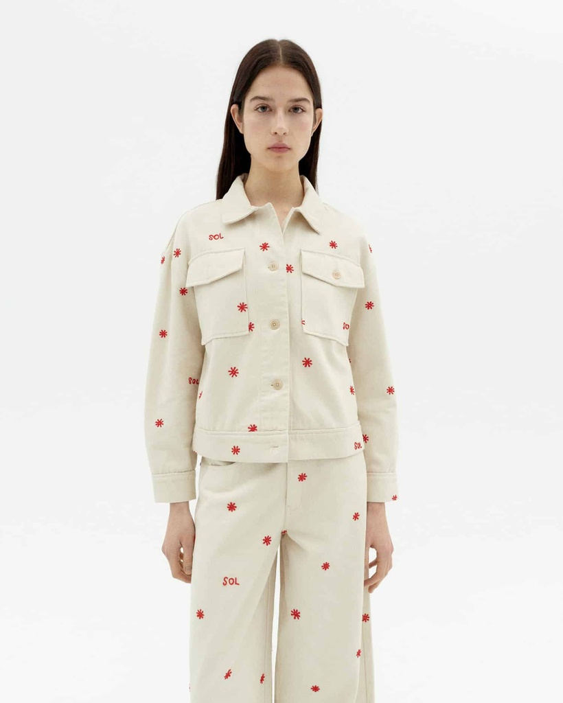 THINKING MU | Veste Sol Chain Frans - Femme - Ecru