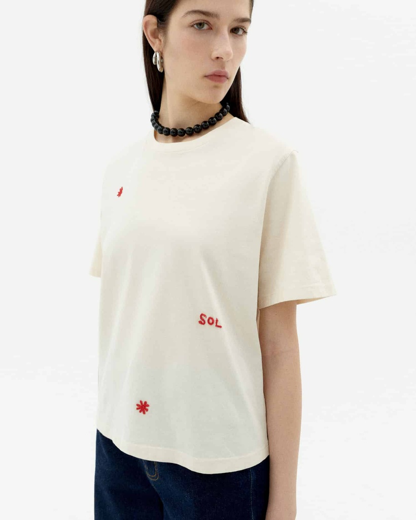 THINKING MU | T-shirt Sol sol Lucia - White