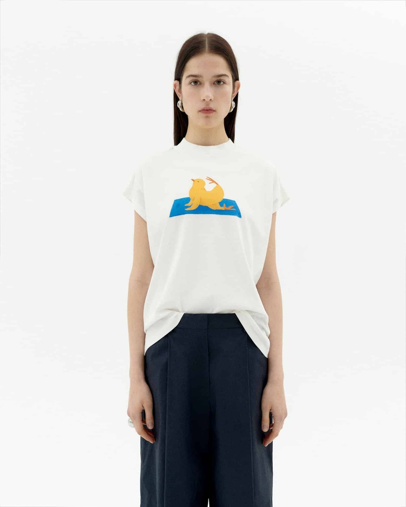 THINKING MU | T-shirt Yogui Animal Volta - White