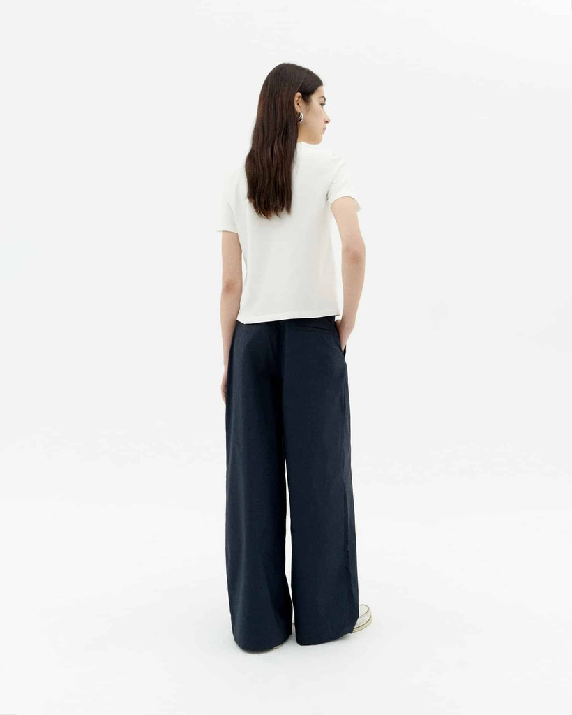 THINKING MU | BLURRY FLOWER IDA TEE - FEMME -WHITE