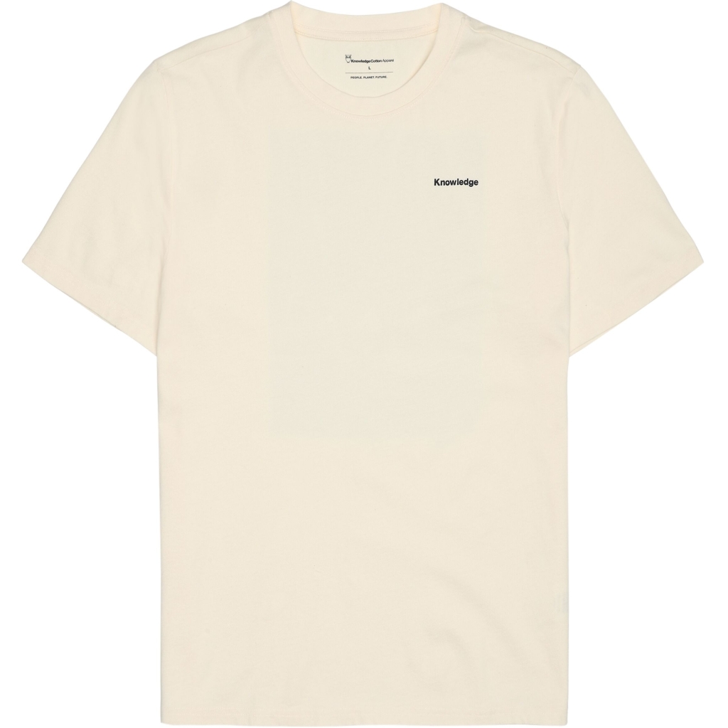 Knowledge Cotton Apparel  | T-shirts Regular single jersey hik printed - Egret