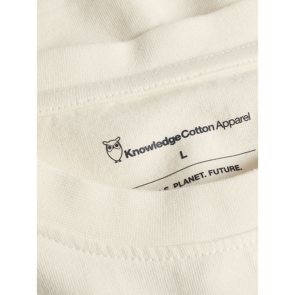Knowledge Cotton Apparel  | T-shirts Regular single jersey hik printed - Egret
