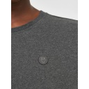 Knowledge Cotton Apparel | T-shirt Loke badge tee - Dark Grey Melange