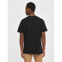 Knowledge Cotton Apparel | T-shirt Loke Badge Tee - Black Jet