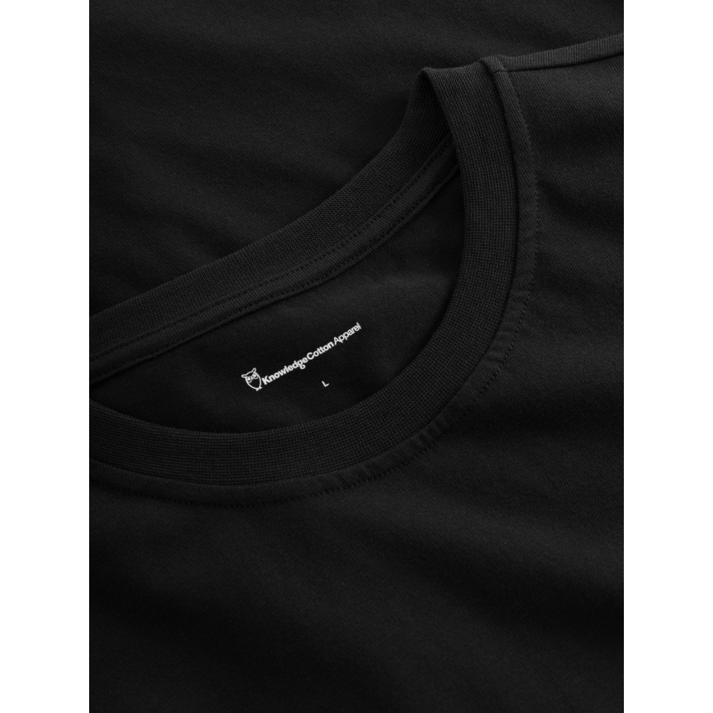 Knowledge Cotton Apparel | T-shirt Loke Badge Tee - Black Jet