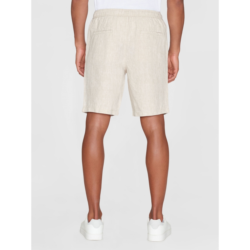 Knowledge Cotton Apparel | Short Fig Loos en lin - Light feather gray