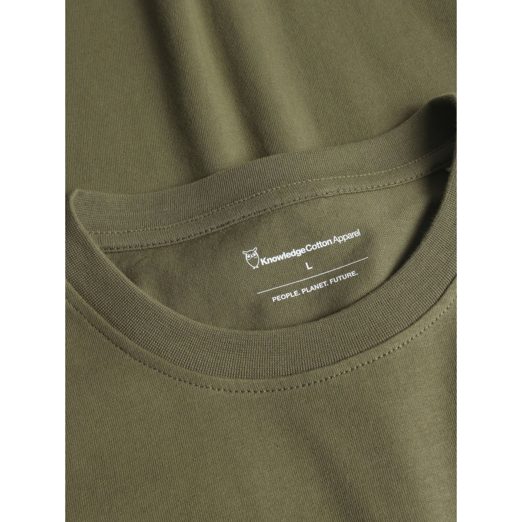 Knowledge Cotton Apparel | T-shirt imprimé - Burned Olive