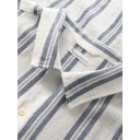 Knowledge Cotton Apparel | Chemise Box manches courtes - Blue Stripes