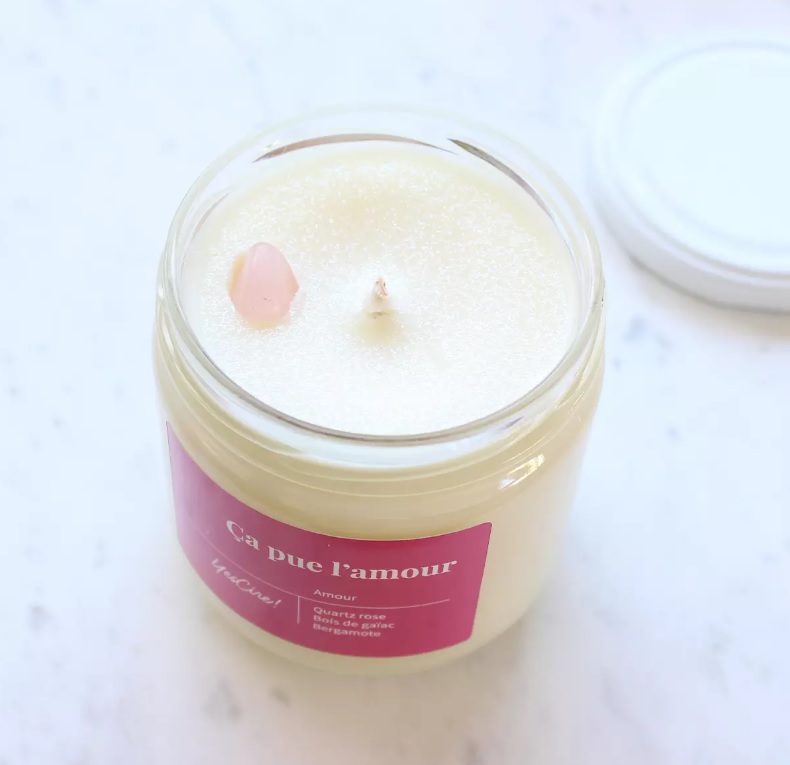 YESCIRE | Ça pue l'amour | Bougie quartz rose "amour"