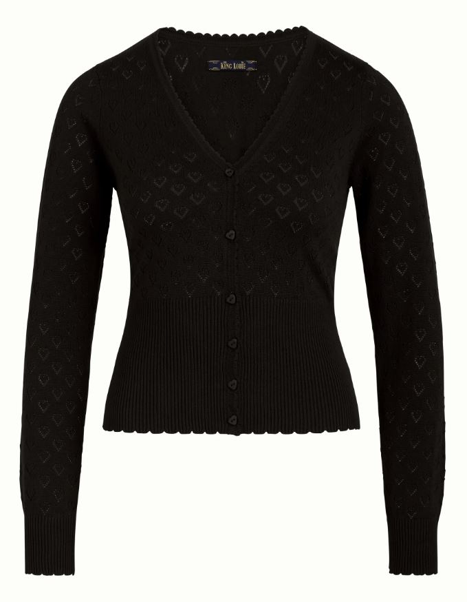 KING LOUIE | Gilet ajouré motif cœur - Black
