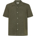 Knowledge Cotton Apparel | Chemise Manche courtes en lin - Burned Olive